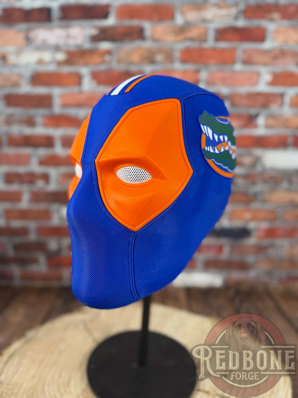 Swamp Inspired Blue & Orange Masked Mercenary Mask