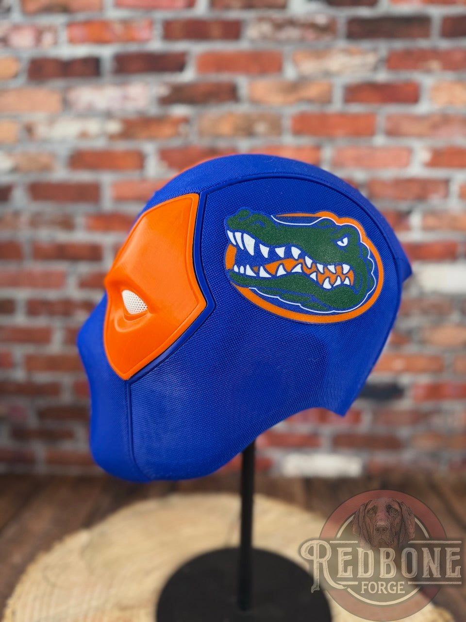 Swamp Inspired Blue & Orange Masked Mercenary Mask