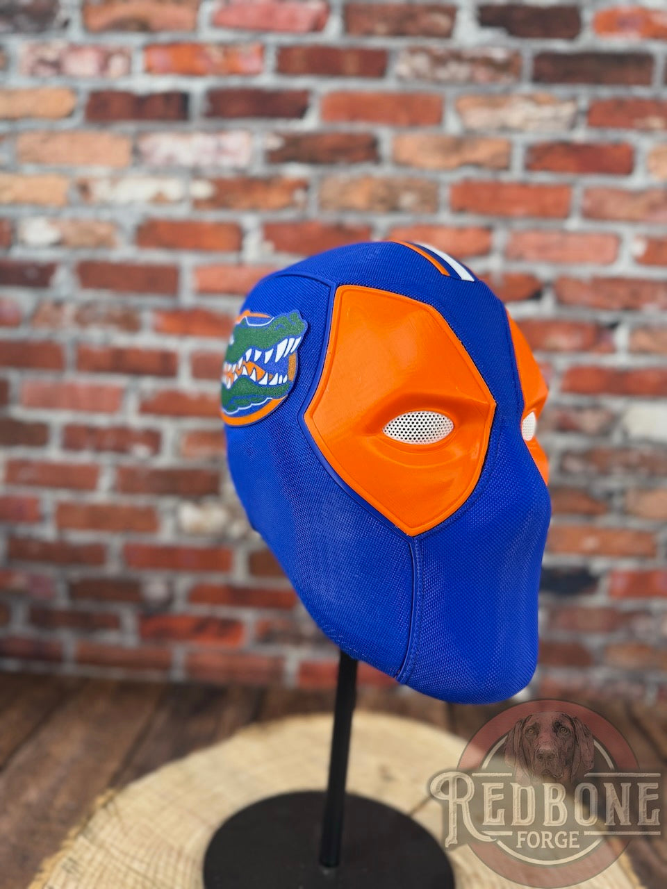 Swamp Inspired Blue & Orange Masked Mercenary Mask