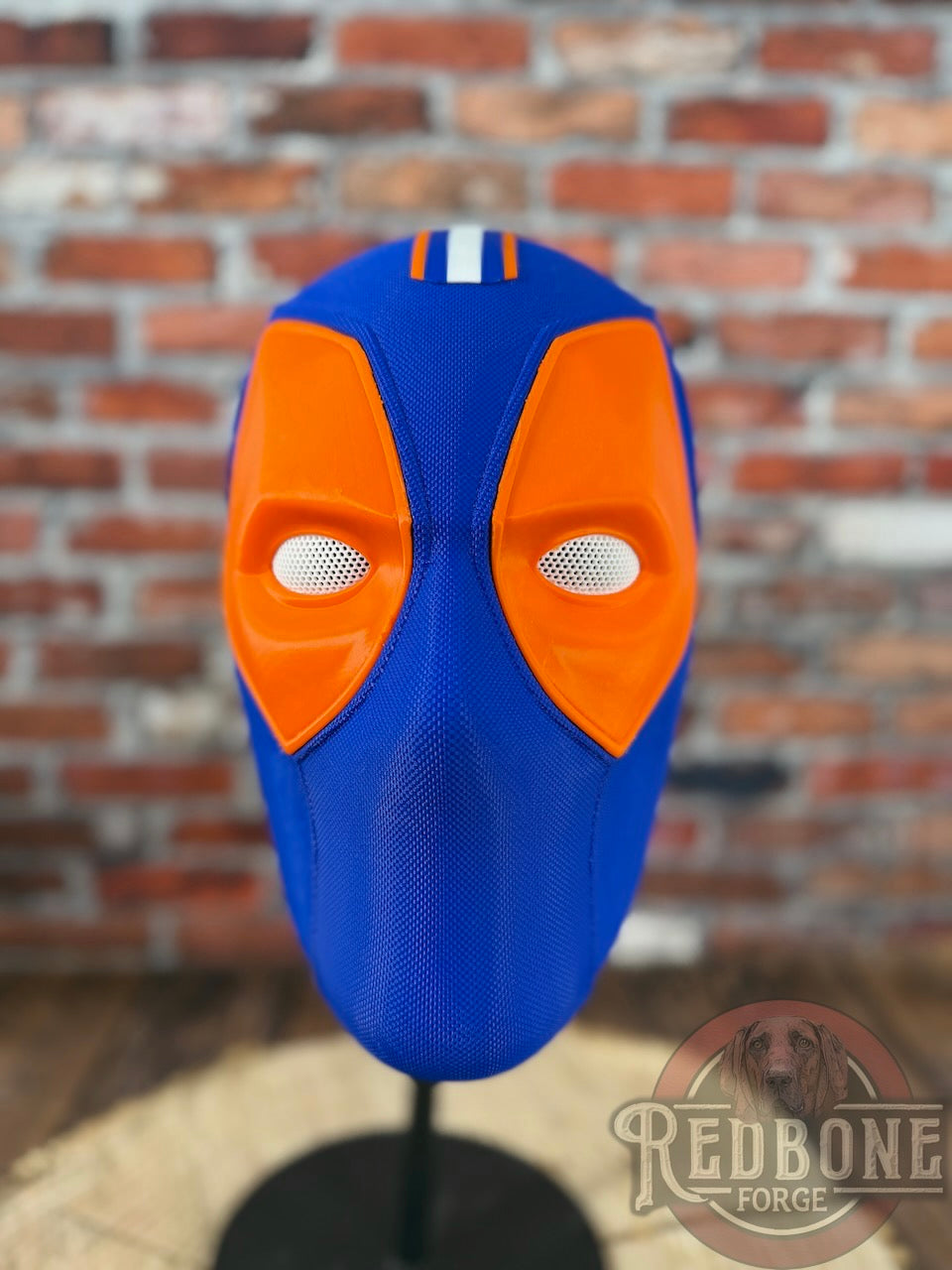 Swamp Inspired Blue & Orange Masked Mercenary Mask