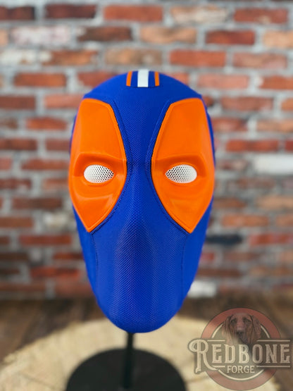 Swamp Inspired Blue & Orange Masked Mercenary Mask