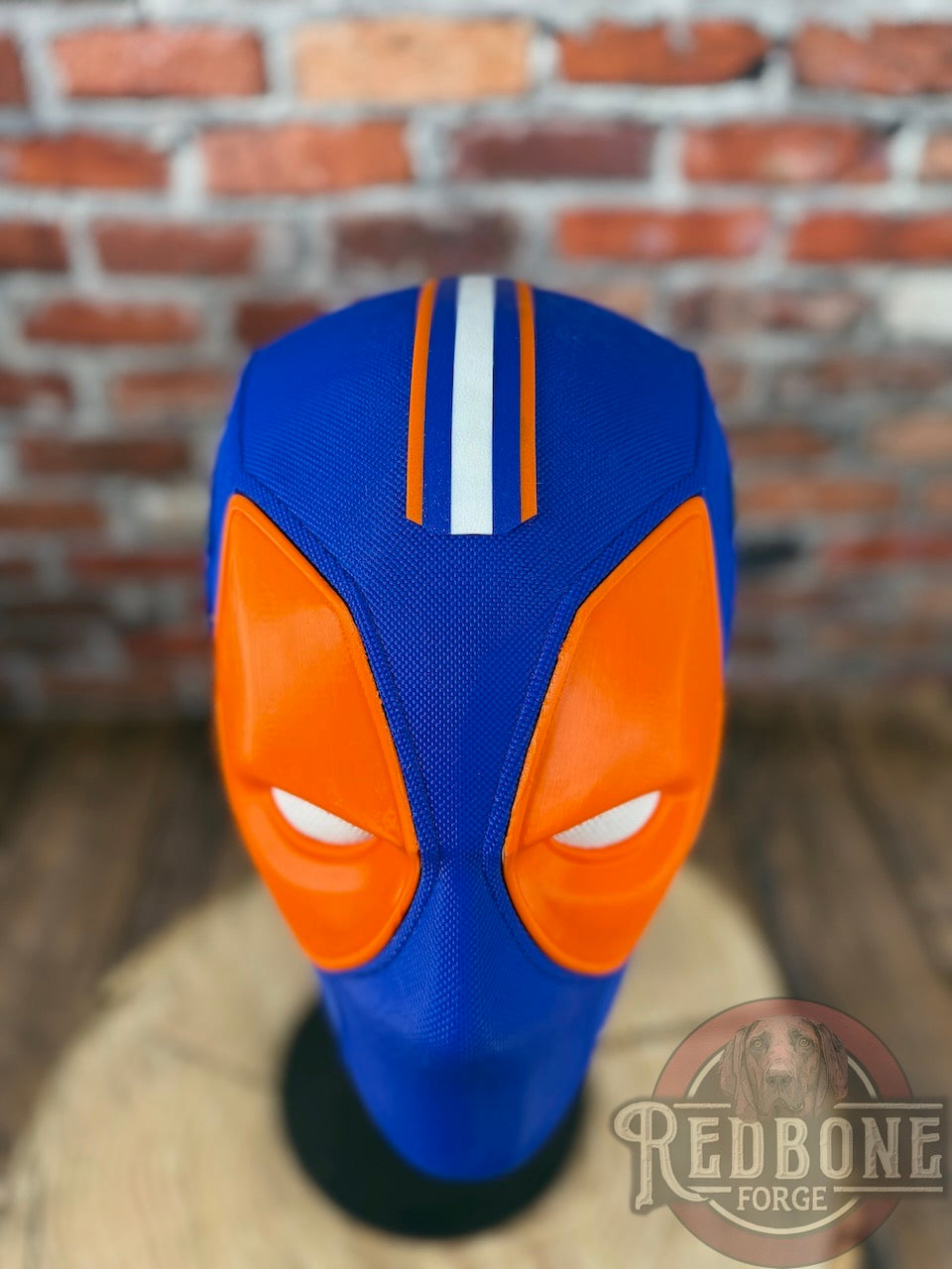 Swamp Inspired Blue & Orange Masked Mercenary Mask