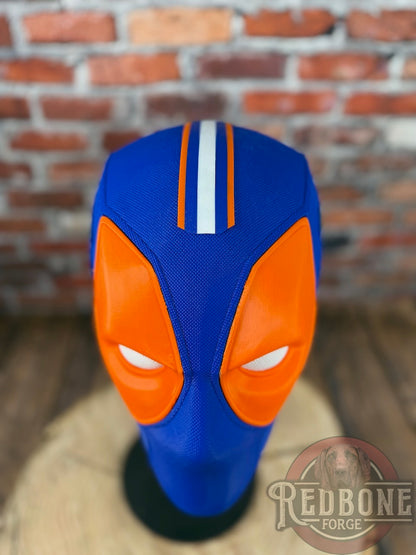Swamp Inspired Blue & Orange Masked Mercenary Mask