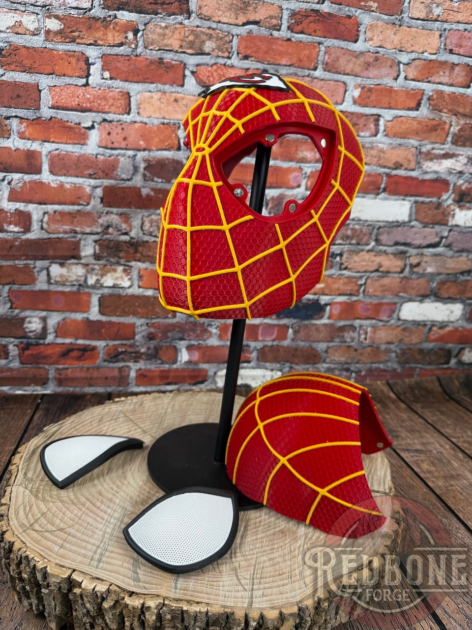 KC-Inspired Red & Gold Web Slinger Mask