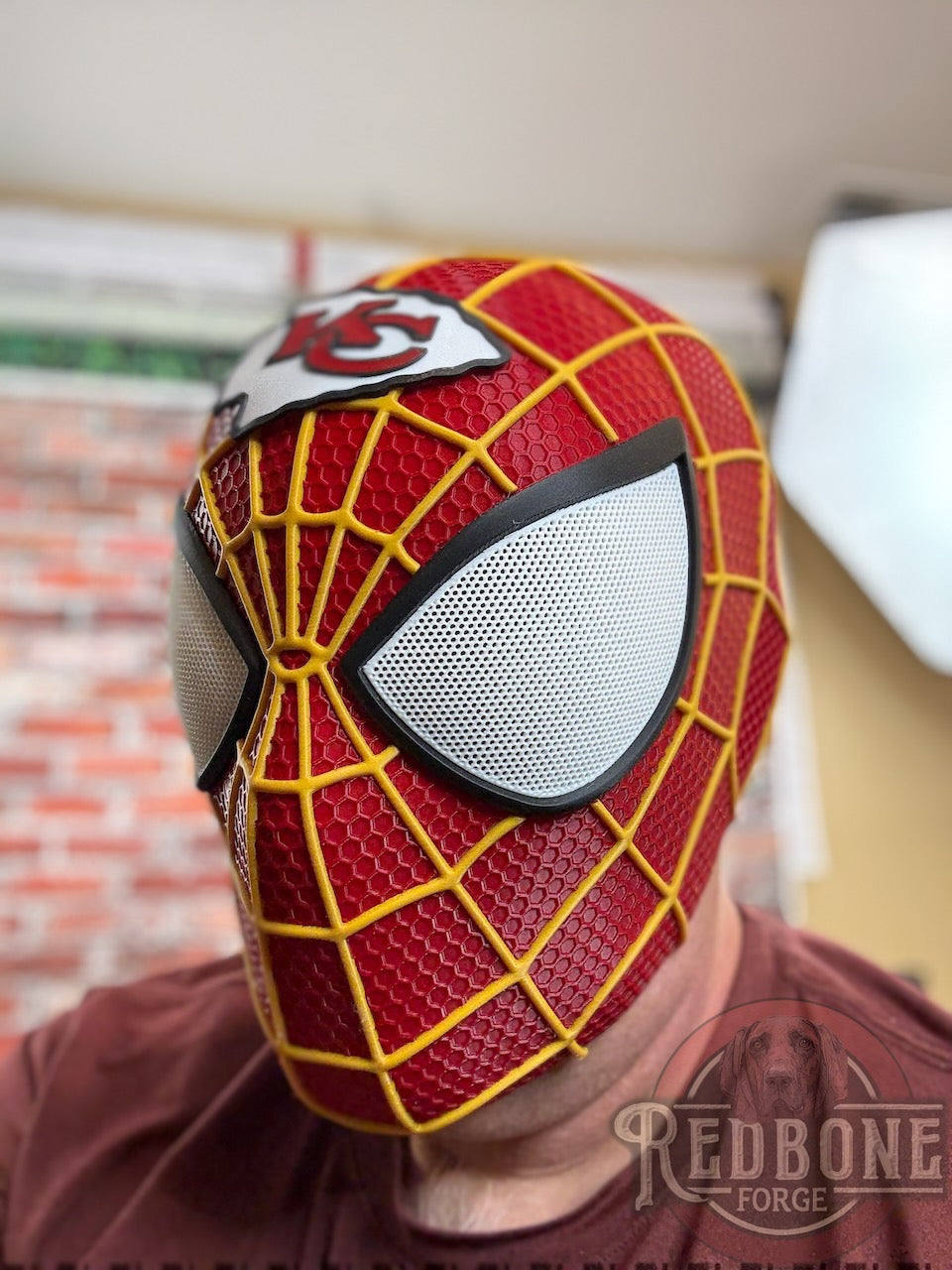 KC-Inspired Red & Gold Web Slinger Mask