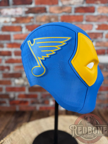 St. Louis-Inspired Blue & Yellow 2025 Masked Mercenary Mask