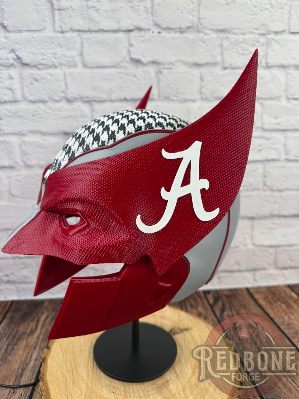Alabama Crimson Tide Houndstooth Mutant Cowl 3D Printed Helmet