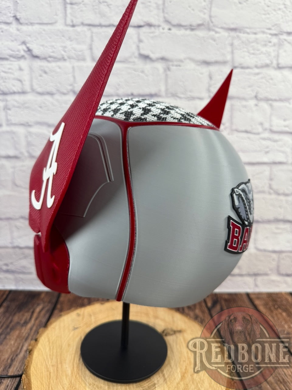 Alabama Crimson Tide Houndstooth Mutant Cowl 3D Printed Helmet