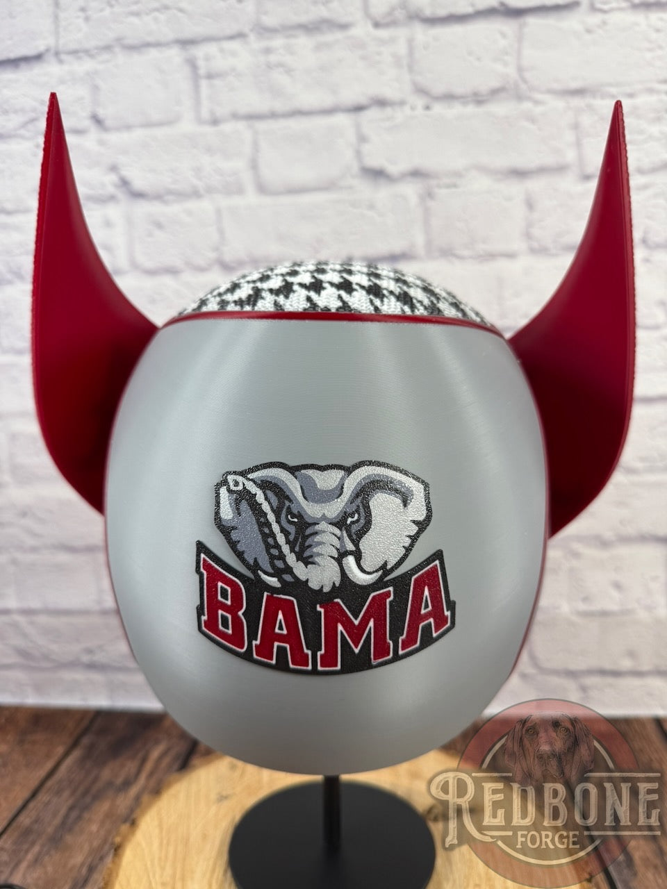 Alabama Crimson Tide Houndstooth Mutant Cowl 3D Printed Helmet