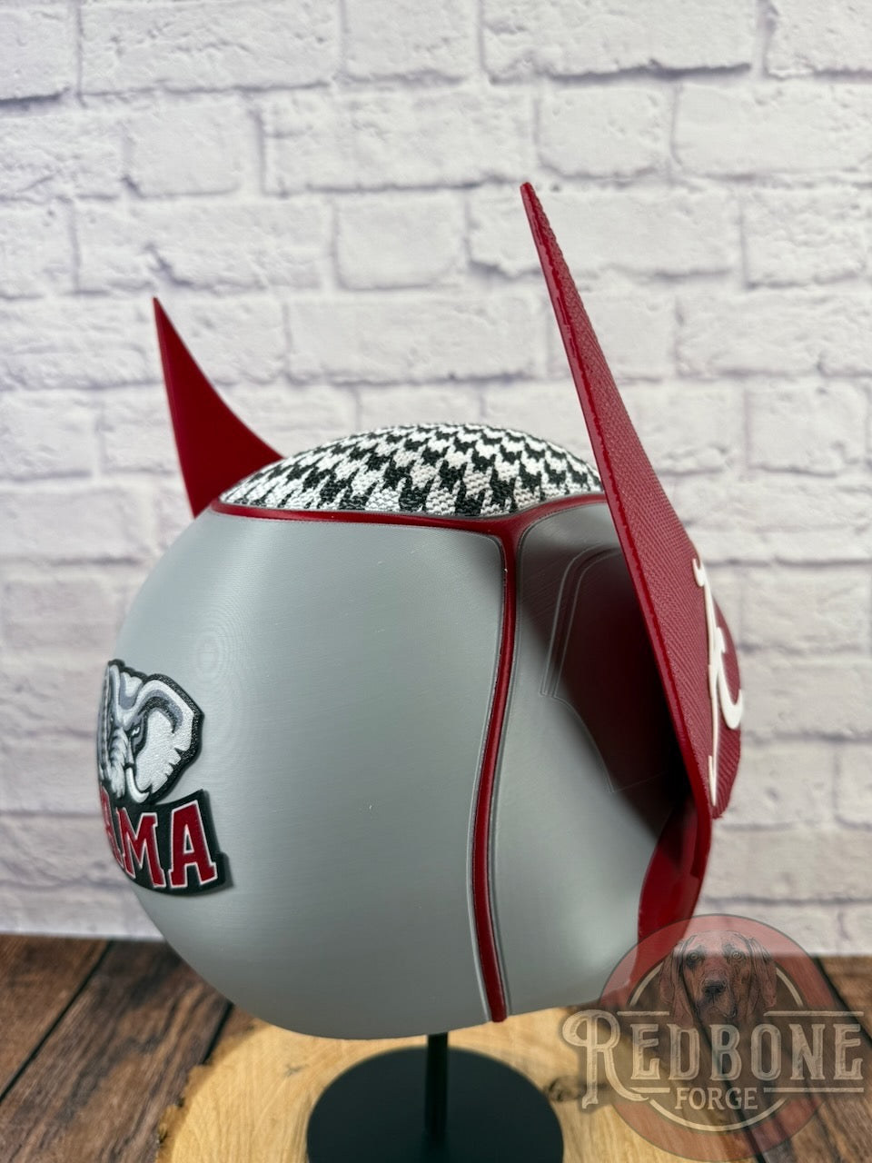 Alabama Crimson Tide Houndstooth Mutant Cowl 3D Printed Helmet