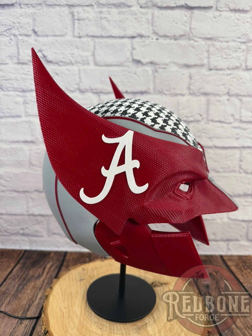 Alabama Crimson Tide Houndstooth Mutant Cowl 3D Printed Helmet