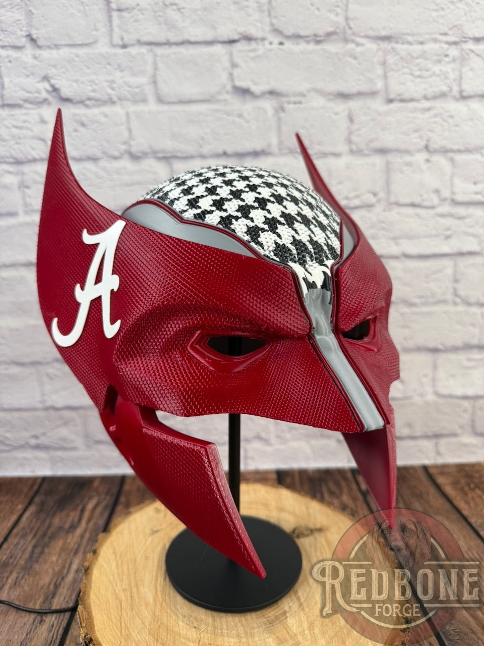 Alabama Crimson Tide Houndstooth Mutant Cowl 3D Printed Helmet