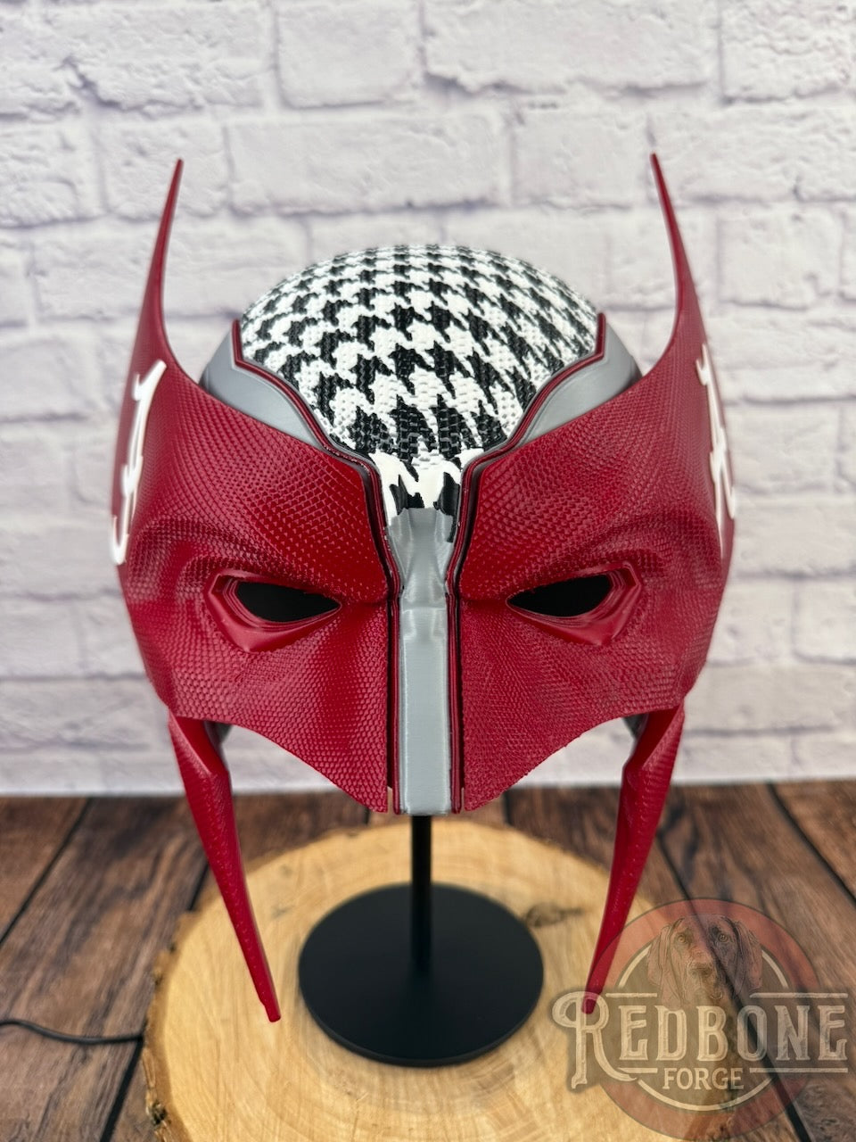Alabama Crimson Tide Houndstooth Mutant Cowl 3D Printed Helmet