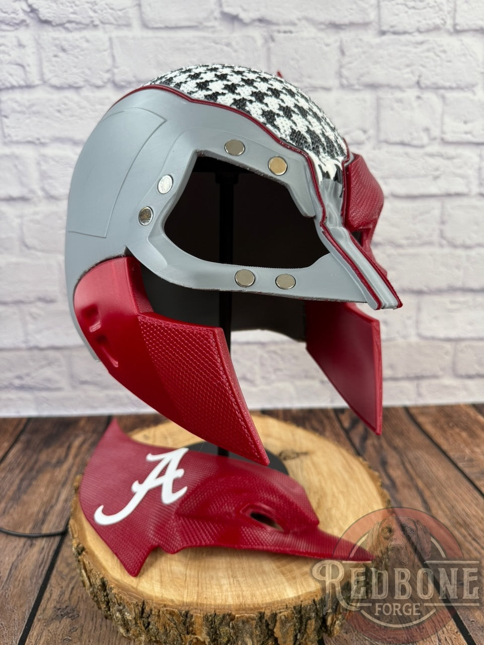 Alabama Crimson Tide Houndstooth Mutant Cowl 3D Printed Helmet