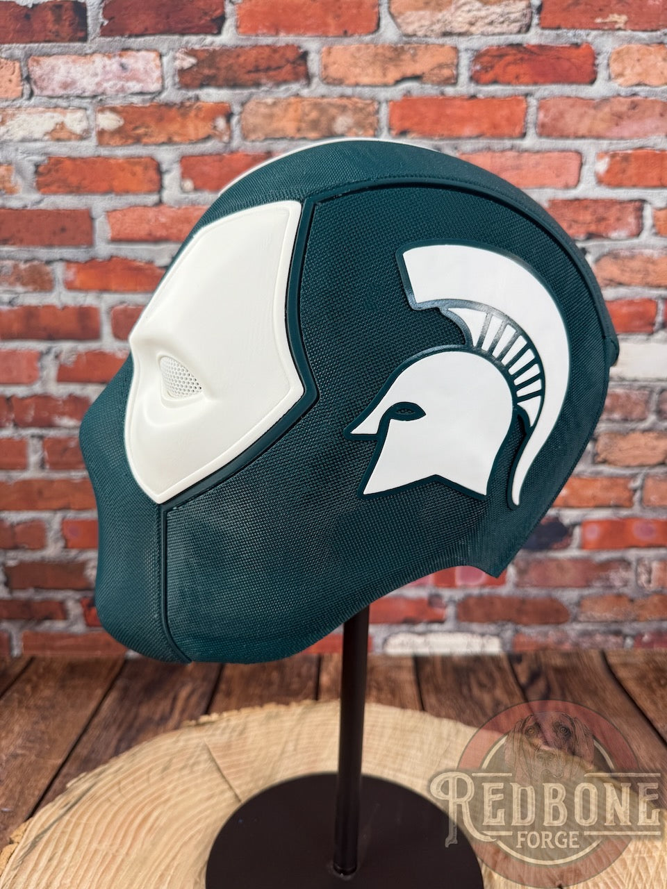 Michigan-Inspired Green & White Masked Mercenary Mask