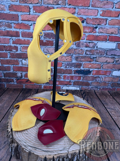 Florida-Inspired Gold & Garnet Masked Mercenary Mask