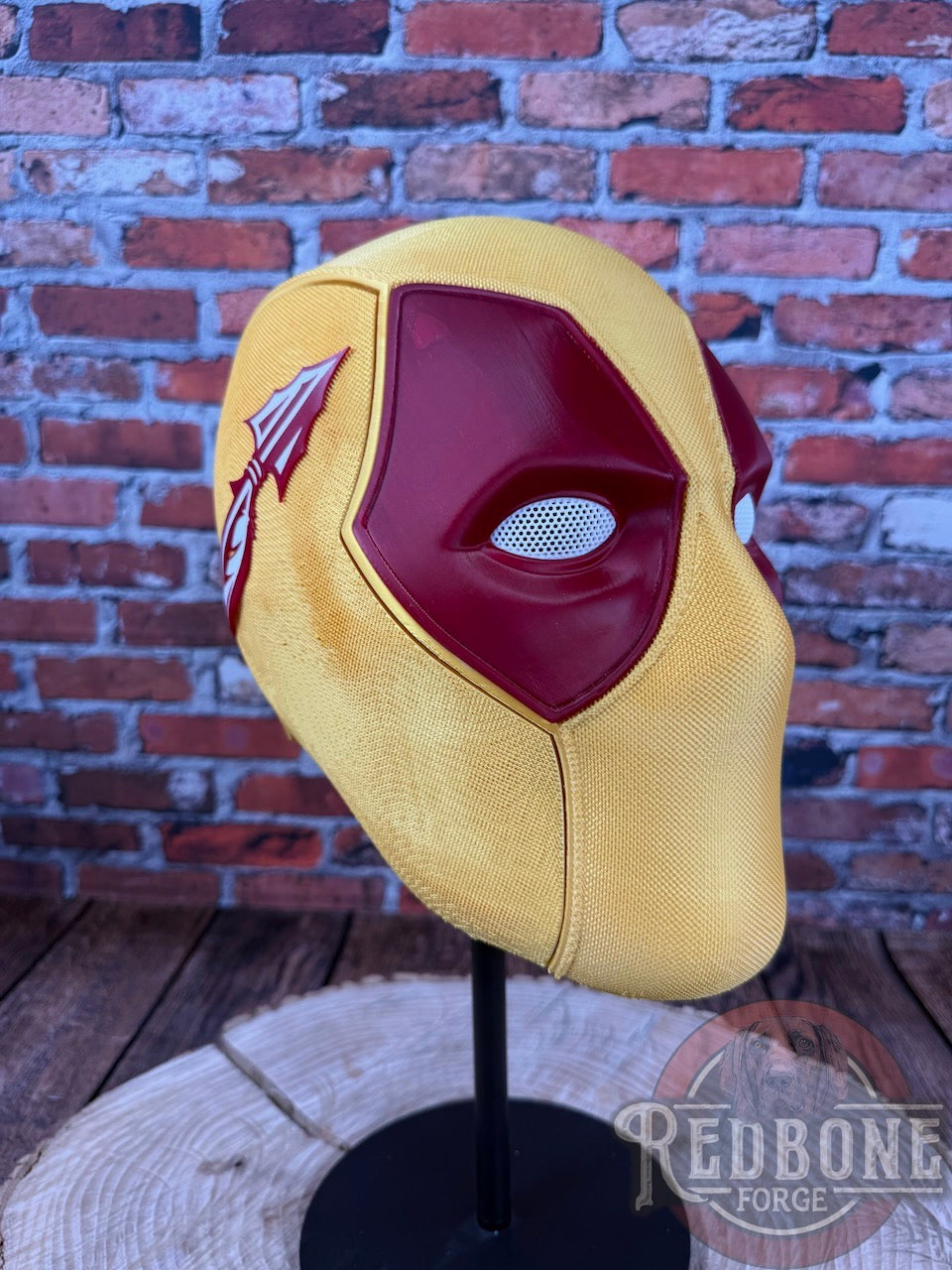 Florida-Inspired Gold & Garnet Masked Mercenary Mask