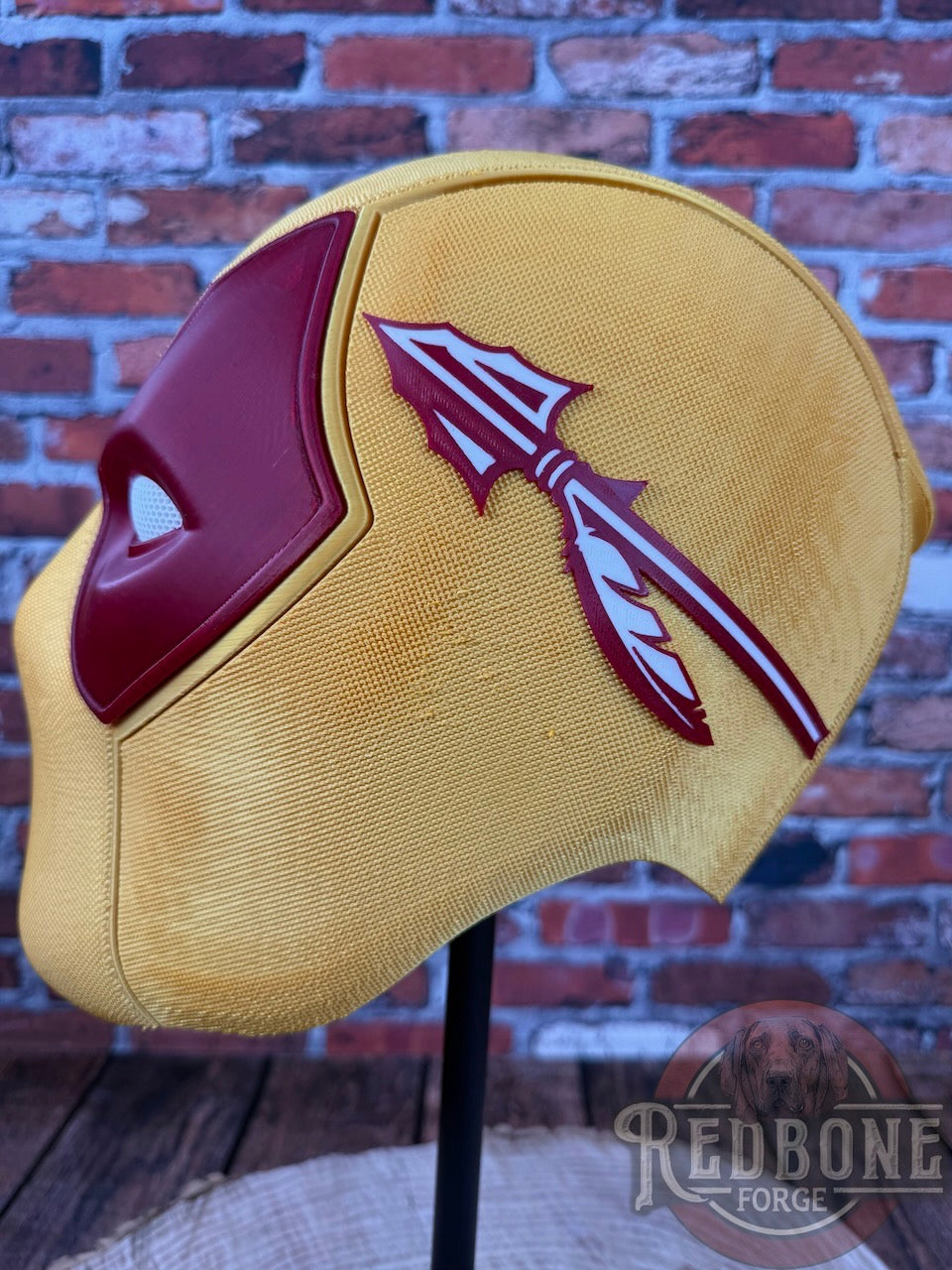 Florida-Inspired Gold & Garnet Masked Mercenary Mask