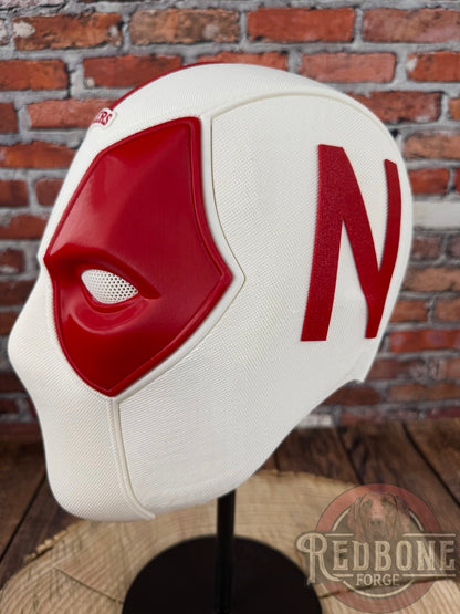 Nebraska-Inspired Red & White Masked Mercenary Mask