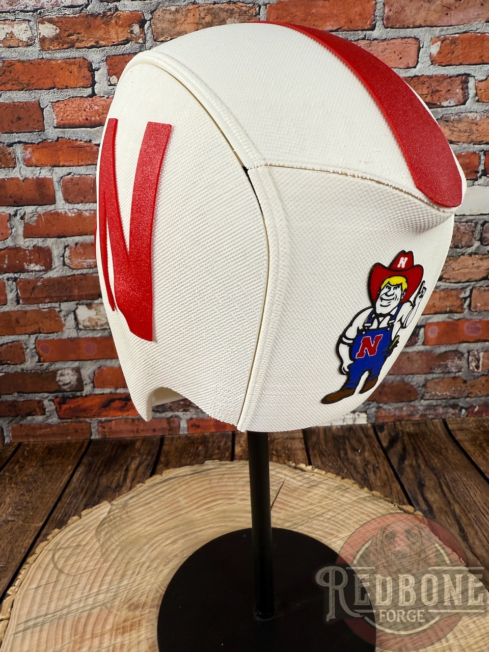 Nebraska-Inspired Red & White Masked Mercenary Mask