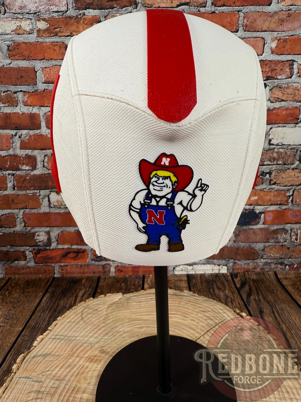 Nebraska-Inspired Red & White Masked Mercenary Mask