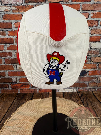 Nebraska-Inspired Red & White Masked Mercenary Mask