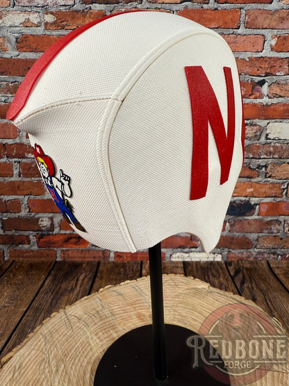 Nebraska-Inspired Red & White Masked Mercenary Mask