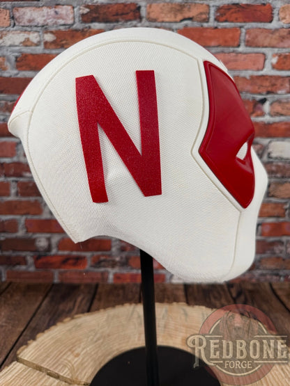 Nebraska-Inspired Red & White Masked Mercenary Mask
