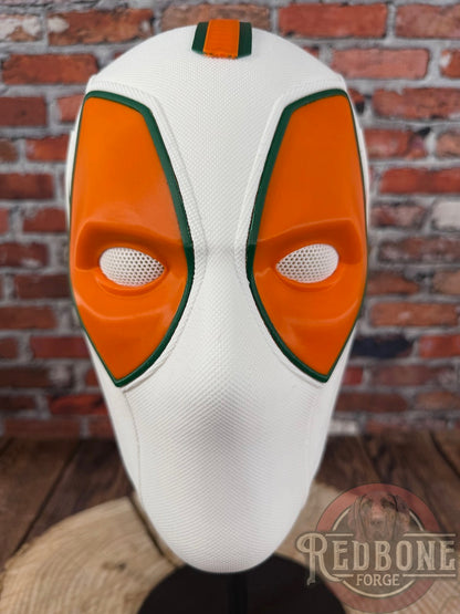 Miami-Inspired White, Green, & Orange Masked Mercenary Mask