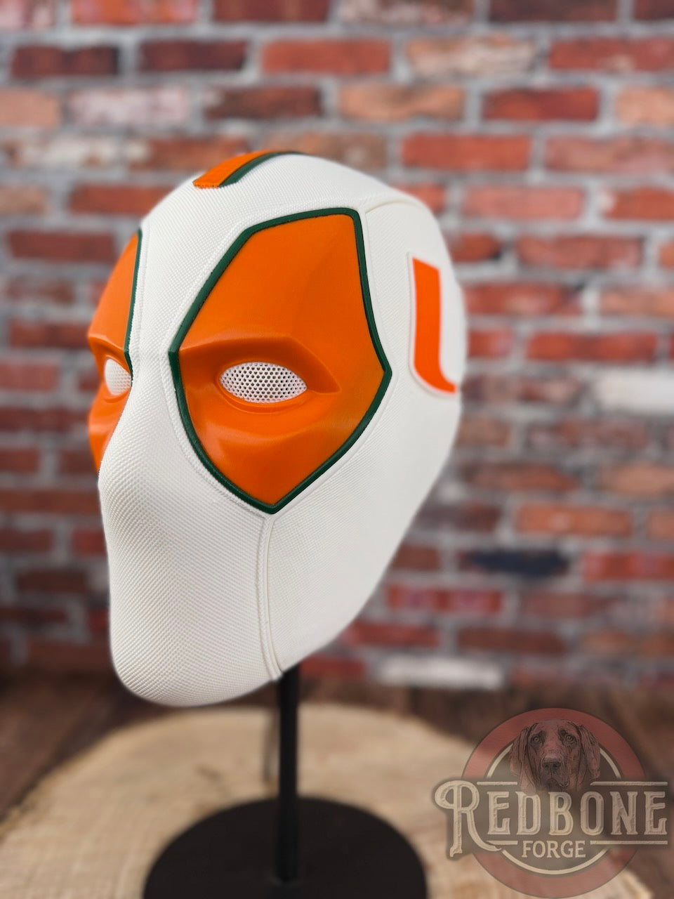 Miami-Inspired White, Green, & Orange Masked Mercenary Mask