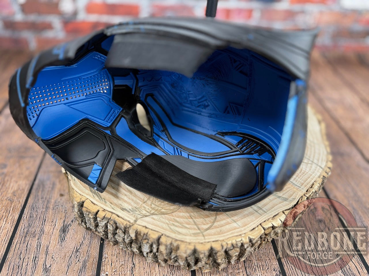 Carolina-Inspired Black & Blue Tribal Cat Warrior Helmet