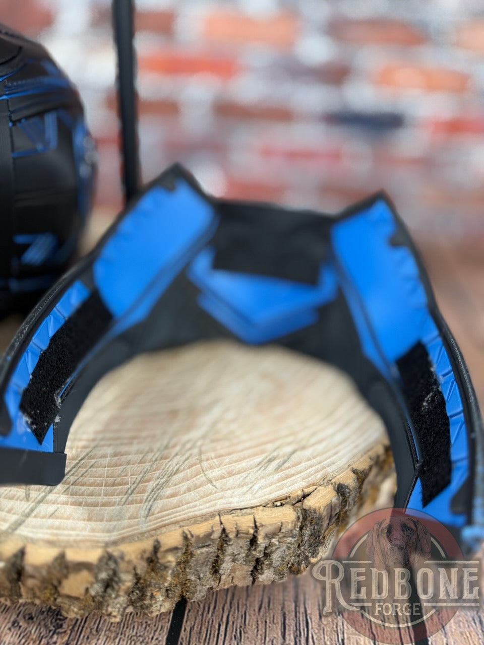 Carolina-Inspired Black & Blue Tribal Cat Warrior Helmet