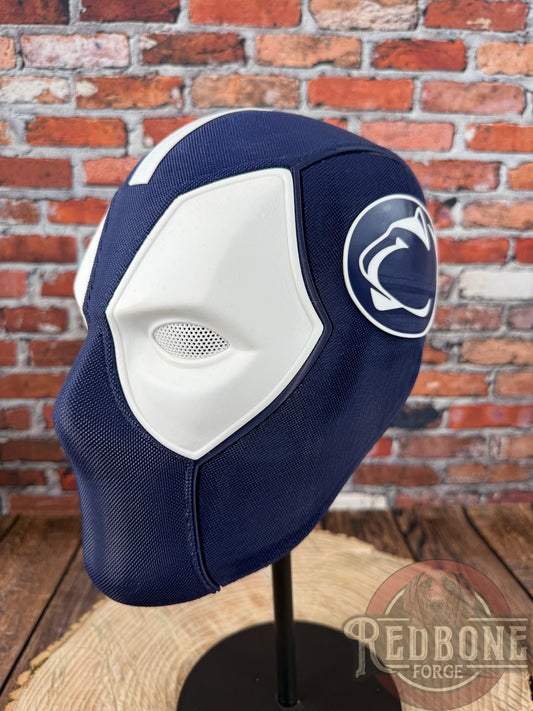 Navy Blue & White Masked Mercenary Mask