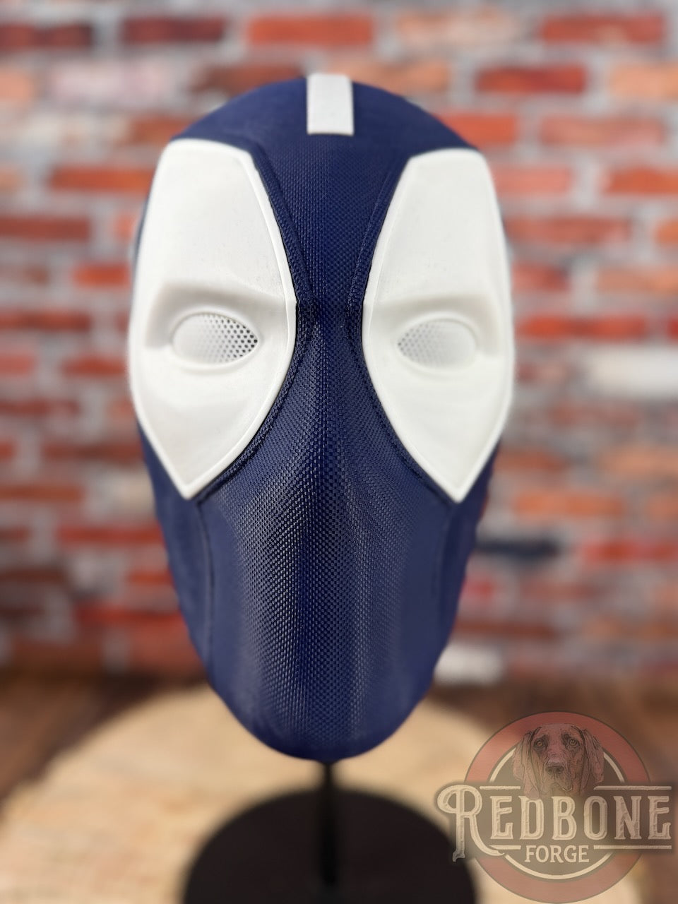 Navy Blue & White Masked Mercenary Mask