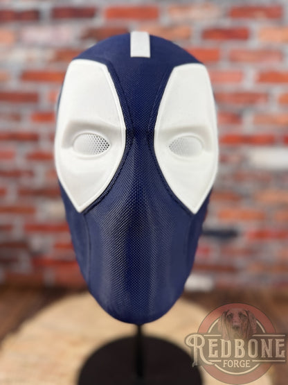 Navy Blue & White Masked Mercenary Mask