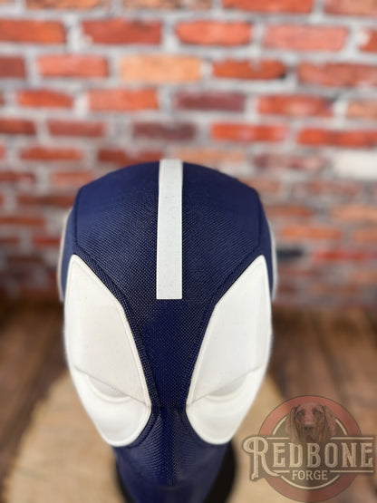Navy Blue & White Masked Mercenary Mask