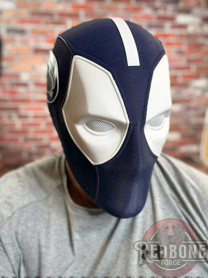 Navy Blue & White Masked Mercenary Mask