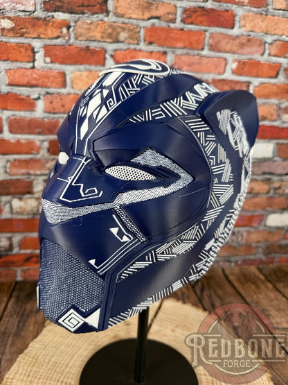 Navy & White Tribal Cat Warrior Helmet
