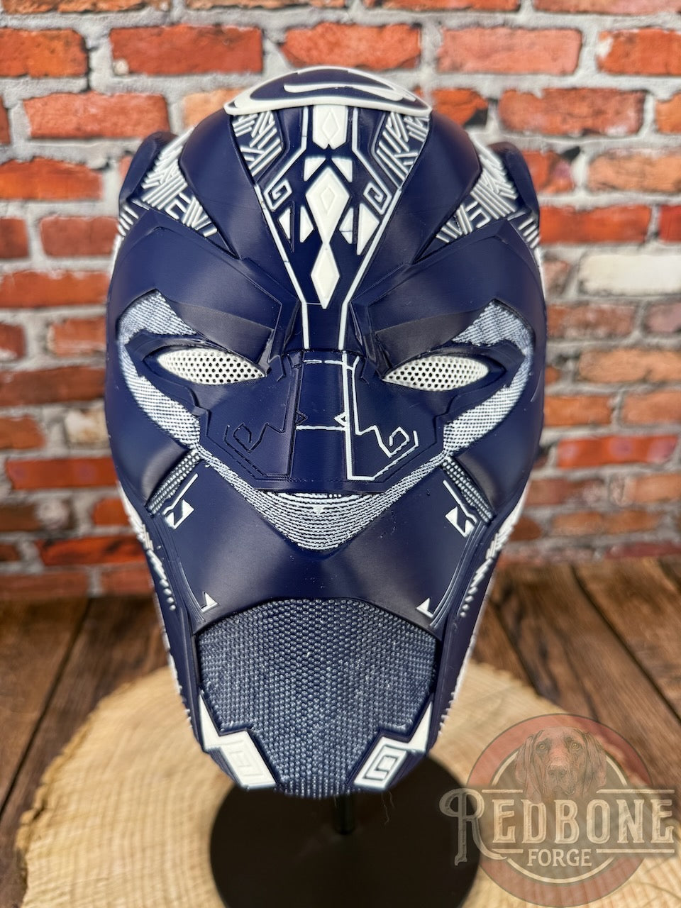 Navy & White Tribal Cat Warrior Helmet