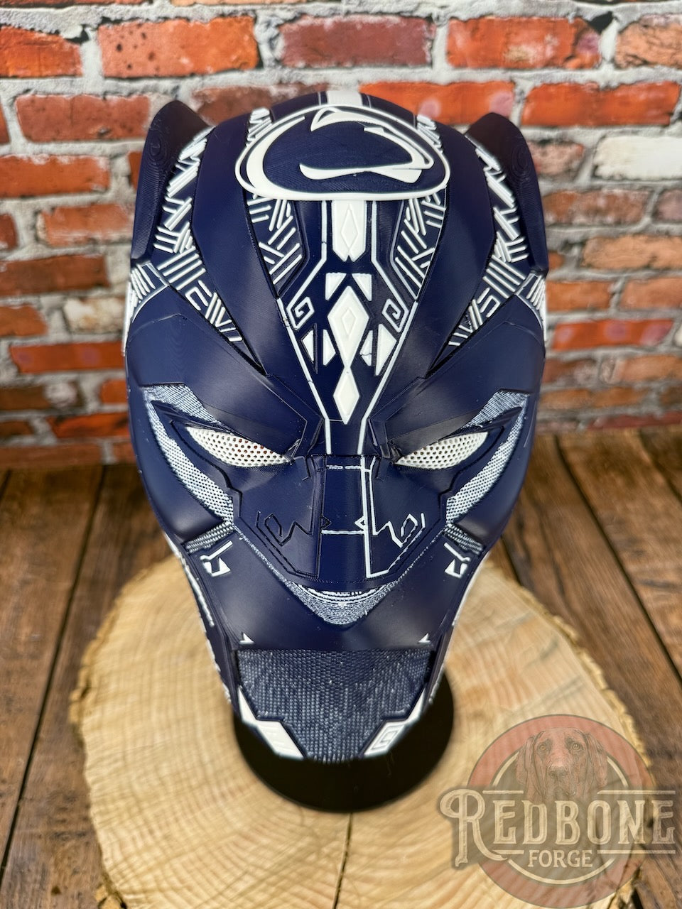 Navy & White Tribal Cat Warrior Helmet