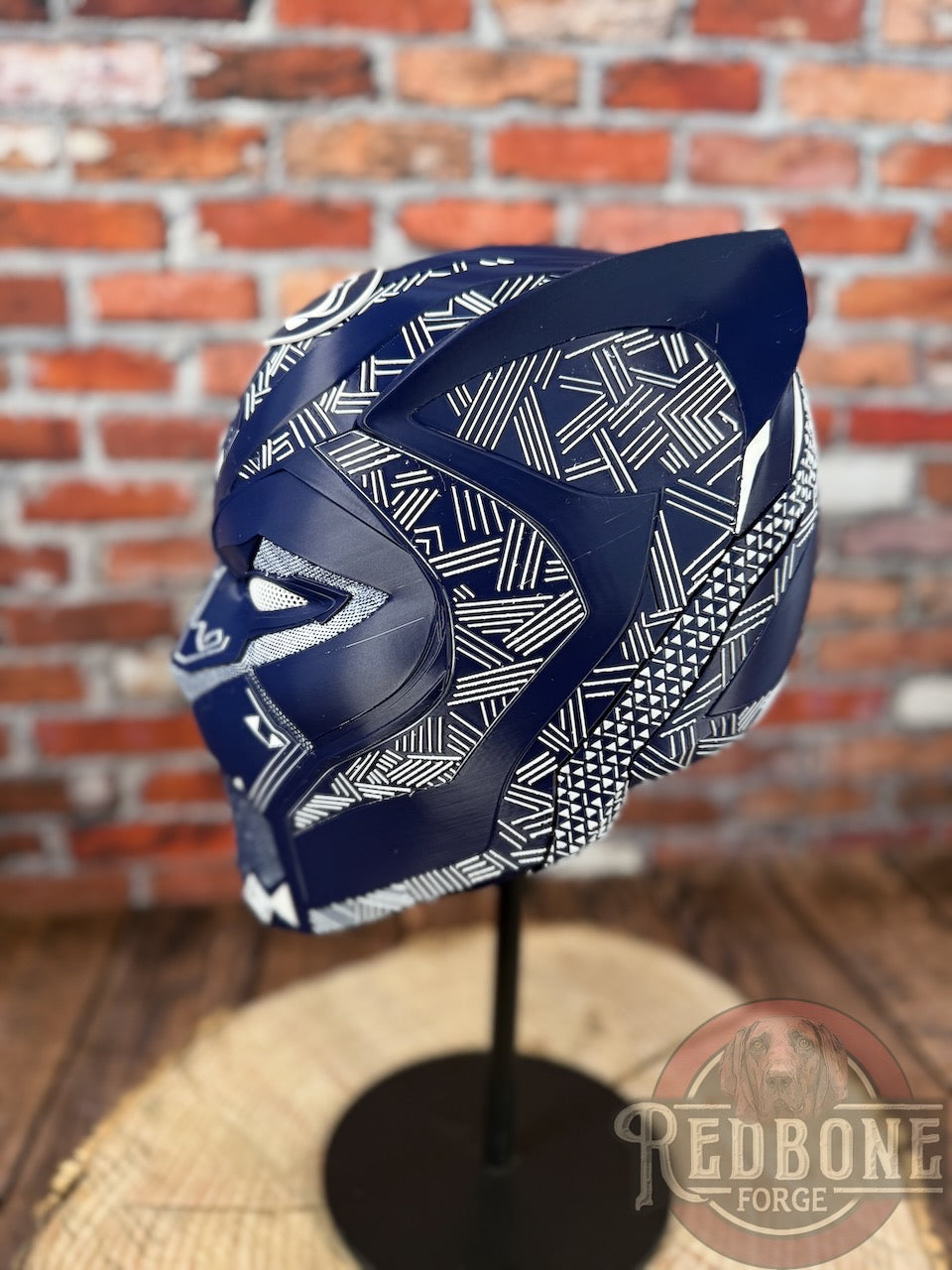 Navy & White Tribal Cat Warrior Helmet