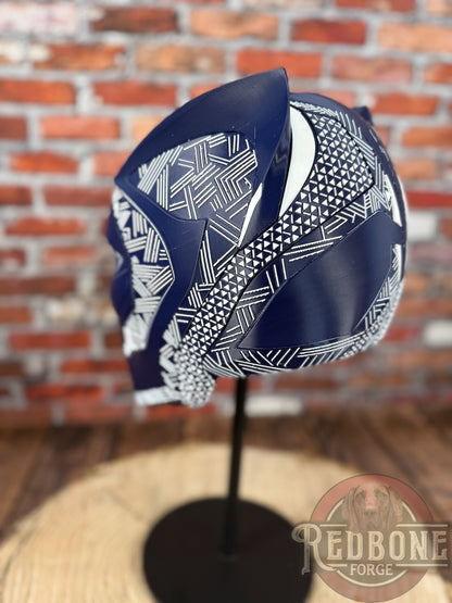 Navy & White Tribal Cat Warrior Helmet