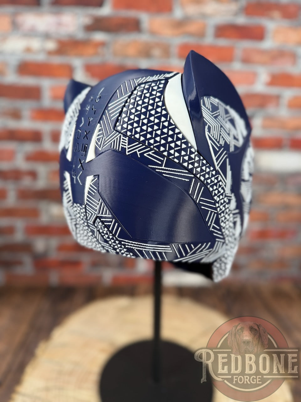 Navy & White Tribal Cat Warrior Helmet