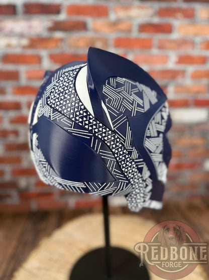 Navy & White Tribal Cat Warrior Helmet
