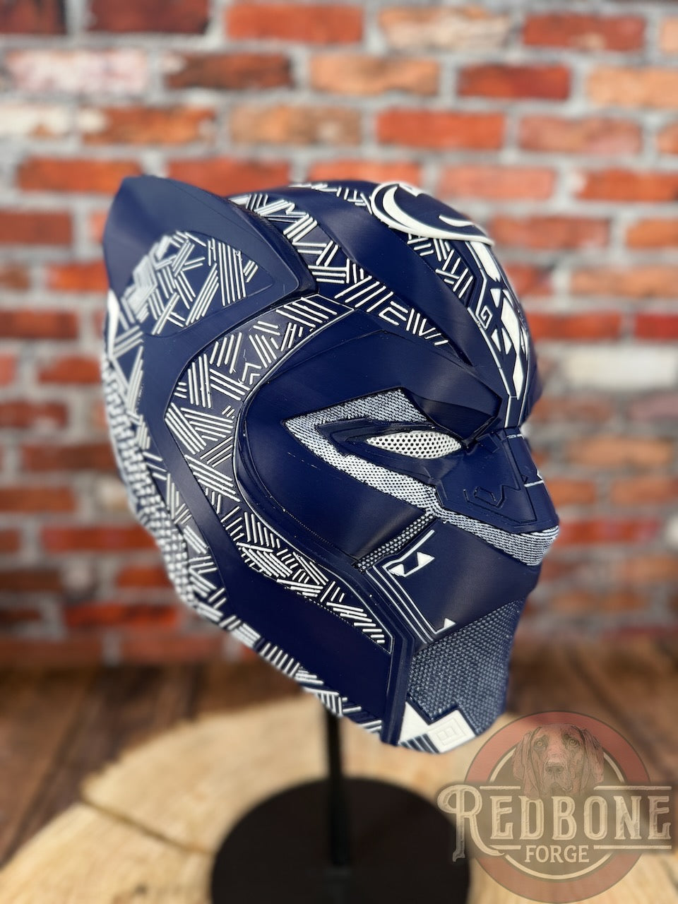 Navy & White Tribal Cat Warrior Helmet