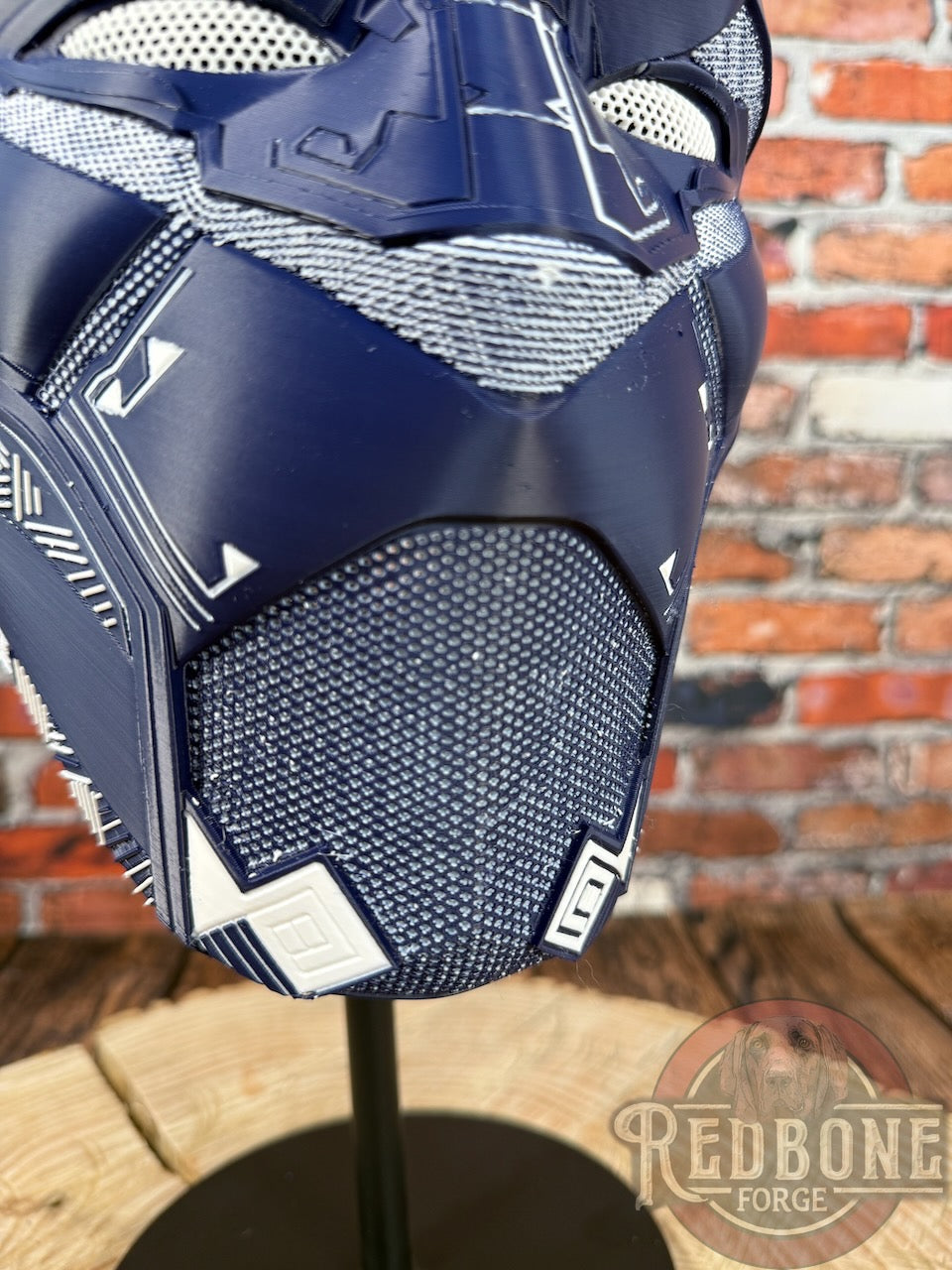 Navy & White Tribal Cat Warrior Helmet