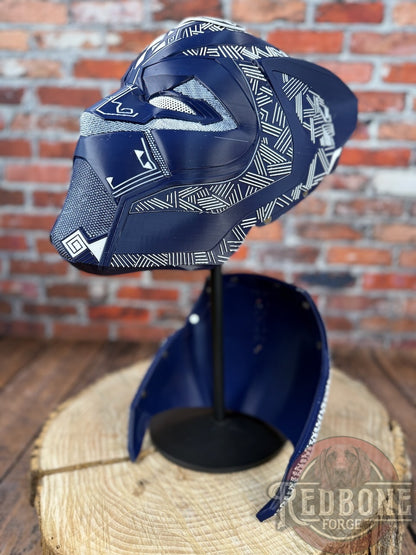 Navy & White Tribal Cat Warrior Helmet