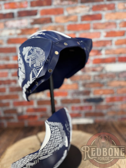 Navy & White Tribal Cat Warrior Helmet