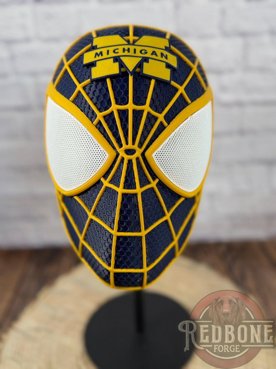 Michigan-Inspired Navy & Gold Web Slinger Mask