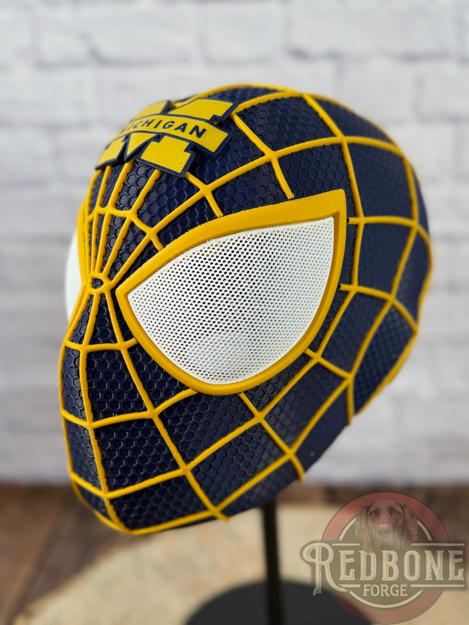 Michigan-Inspired Navy & Gold Web Slinger Mask